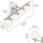 New Bathroom Vanity Light Fixtures 4 Lights Brushed Nickel Glass Shade Modern - Image 4