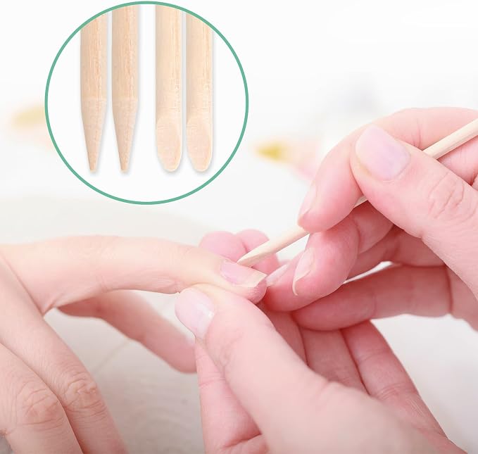 800 Pcs Orange Wood Sticks for Nails, Double Sided Multi-Use Wooden Cuticle - Image 4