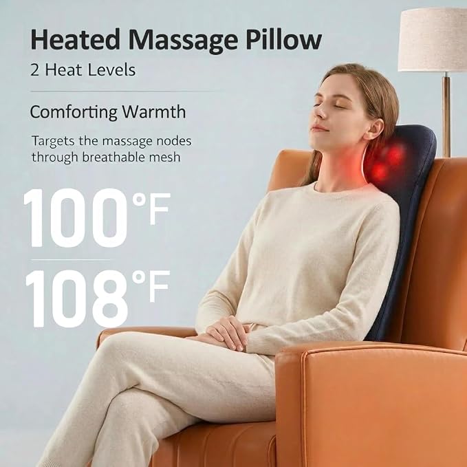 Back & Neck Massager with Heat for Pain Relief, FSA Full-Length Rolling Massage - Image 4