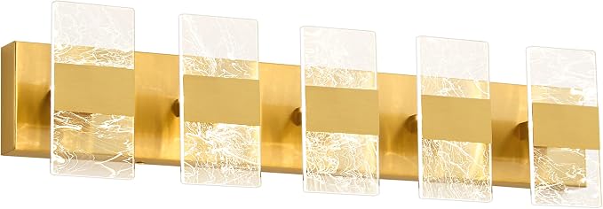 Modern LED Bathroom Light Fixtures Dimmable 5-Light Gold Vanity Light, 5CCT - Image 9