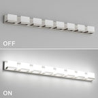 Tipace 8 Lights LED Modern Vanity Light Brushed Nickel Bathroom Lighting - Image 8