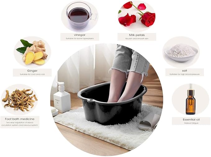 AXLOFO® Foot Soaking Bath Basin, Large Plastic Foot Soaking Tub, Feet Massage - Image 6