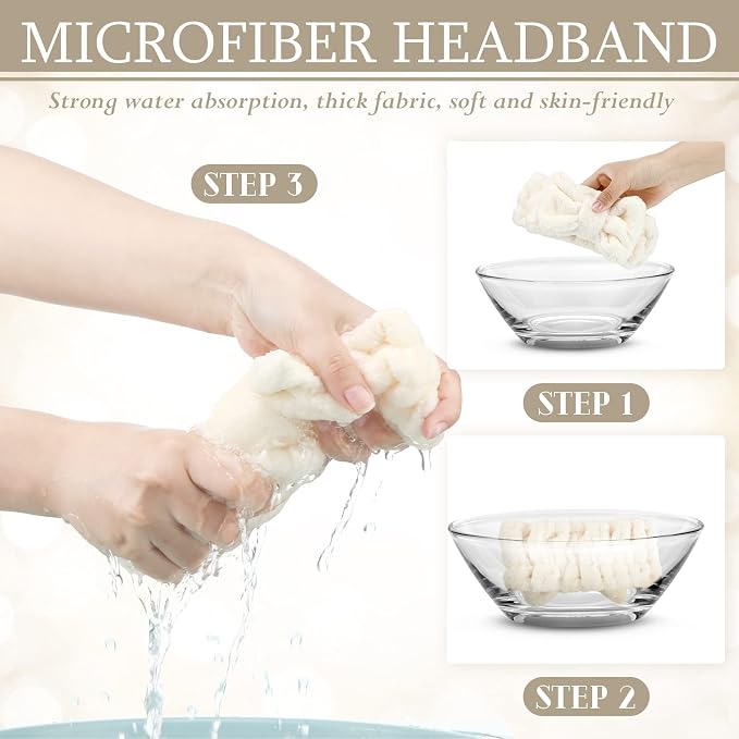Hicarer 3 Pieces Towel Headbands - Image 5