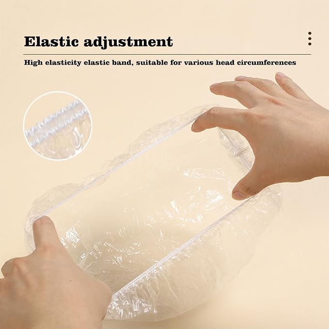 100 PCS Disposable Shower Caps Thickened Waterproof Hair Bath Caps - Image 3