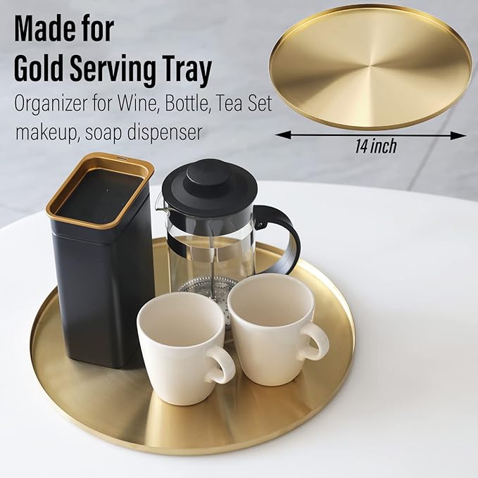 FREELOVE Gold Serving Tray, Decorative Platters and Trays - Image 2