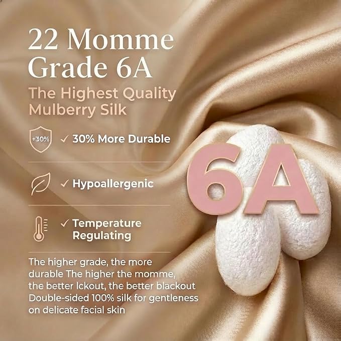 MATASSE 100% Mulberry Silk Sleep Mask 22 Momme Grade 6A - Image 3