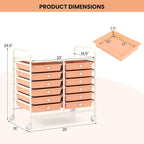 Giantex 12 Drawers Rolling Cart, Mobile Storage Drawer Cart, Classroom - Image 3