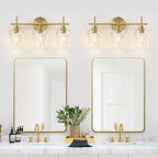 MOKATNG 3-Light Bathroom Light Fixtures, 19.5 Inch Brushed Gold Vanity Lights - Image 5