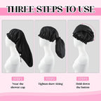 2 Pcs Large Shower Cap for Braids, Extra Long Shower Cap for Women Long Hair & - Image 4