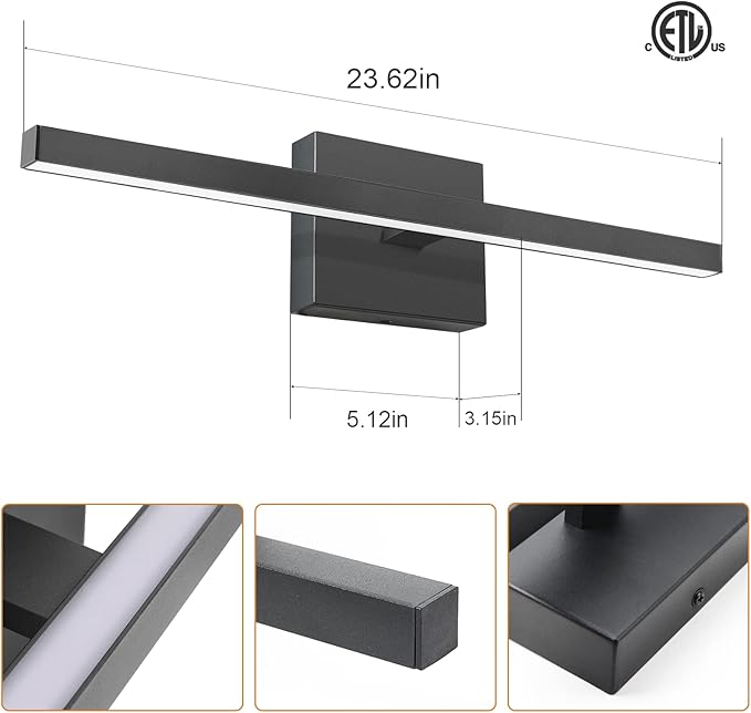 VOLISUN Modern Bathroom Vanity Light 23.6 inch, 14W Dimmable 5CCT Led Bathroom - Image 6