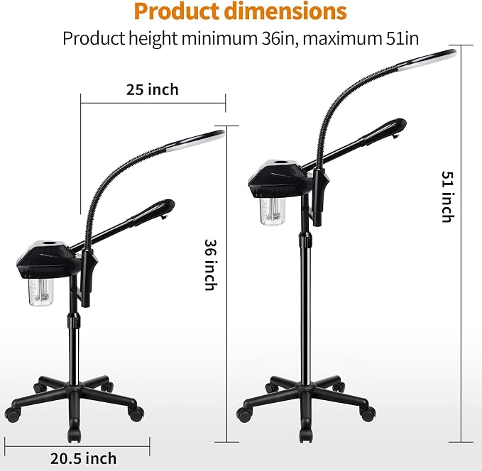 Retain Time Facial Steamer for Ozone Humidifier Atomizer Attach 5× Magnifier - Image 8