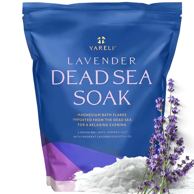 Yareli Magnesium Flakes, 5lb Lavender, Dead Sea Bath and Foot Soak, Alternative by YareliBathandBeauty