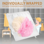 20 Pack Travel Loofah Individually Wrapped, Small Loofah Shower Puff, 30g Mini - Image 2