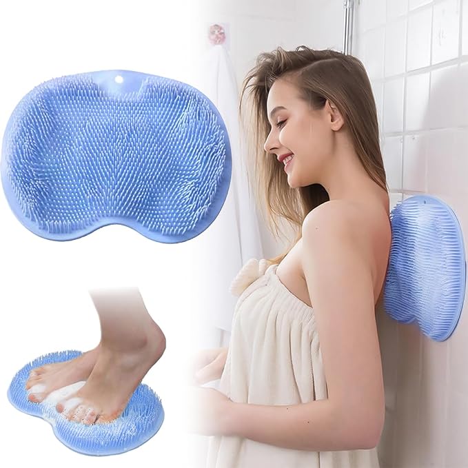 1 Pcs Shower Back & Foot Scrubber, Wall Mounted Back Scrubber Silicone Bath by VOPHIA