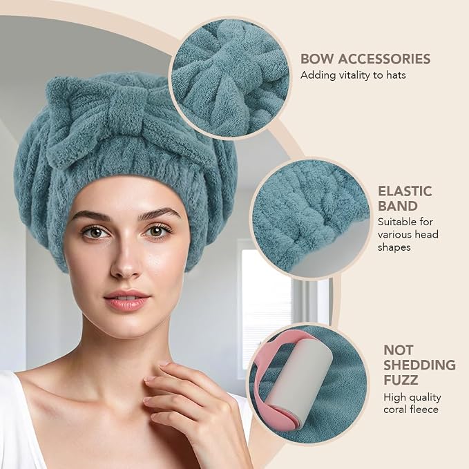 SUNLAND Large Microfiber Hair Drying Caps - Image 3