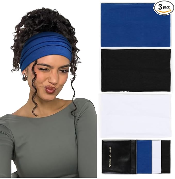 Huachi Wide Headbands for Women Non Slip Thick Womens Headbands Boho Elastic by Huachi