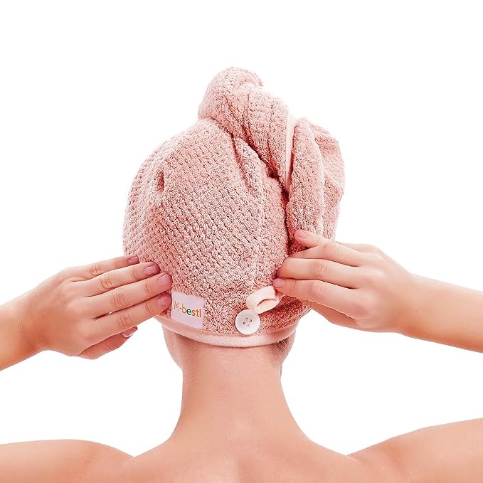 M-bestl 2 Pack Microfiber Hair Towel Wrap, Hair Drying Towel - Image 3