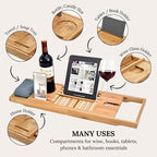 Creative Factory Luxury Bathtub Caddy Tray, Four Storage Rooms on the Board - Image 3