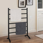 Freestanding Towel Warmer 6 Bars Plug-in Option 3 Working Modes Black Stainless - Image 2