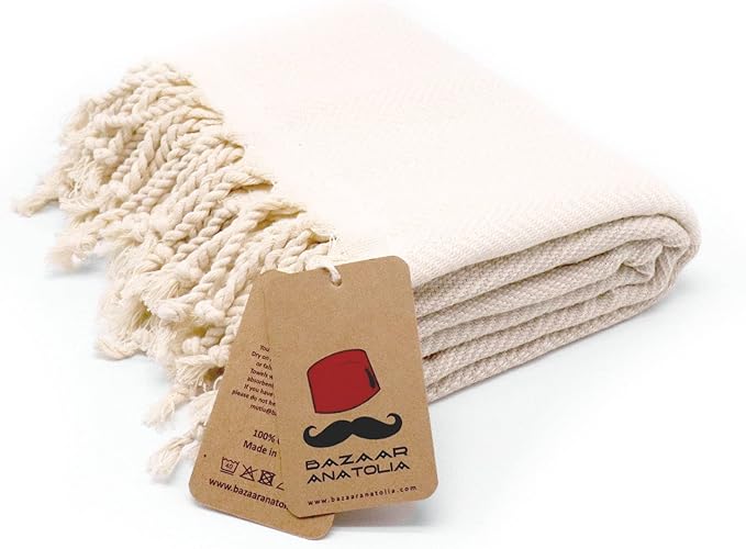 Bazaar Anatolia Turkish Beach Towel 100% Cotton Bath Towels 71x39 Quick Dry - Image 7