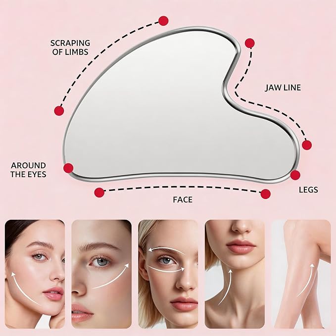 Stainless Steel Gua Sha Facial Tool – Metal Guasha - Image 2