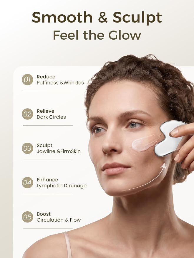 Gua Sha Facial Tool – Stainless Steel Guasha Tool - Image 2