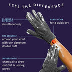 Cleanlogic Detoxify Charcoal Infused Exfoliating Glove, Stretchy Bath & Shower - Image 2