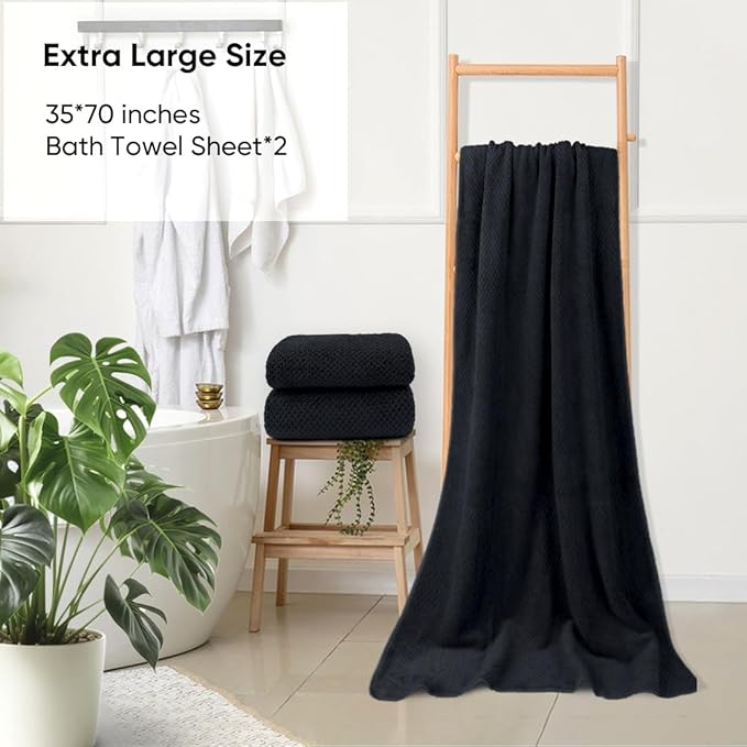 HOMEXCEL Bath Sheets Towels Set Pack of 2, Ultra Soft Bath Towels - Image 2