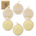 Exfoliating Loofah Sponge Pads Face loofa Brush 6 Pack 3.15 inches Made of 100% by wokelai