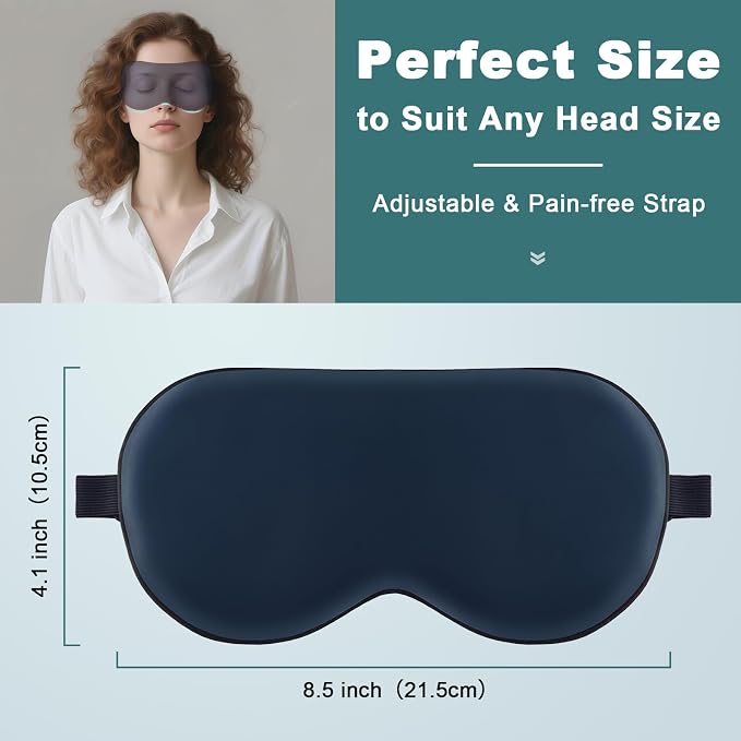 Sleep Mask for Side Sleeper Women Men, Eye Mask for Sleeping Light Blocking - Image 2