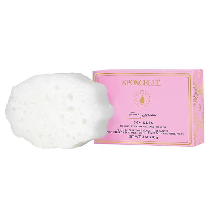 Spongellé French Lavender Pedi Buffer Bath Sponge | Exfoliating Foot & Heel by Spongell%C3%A9