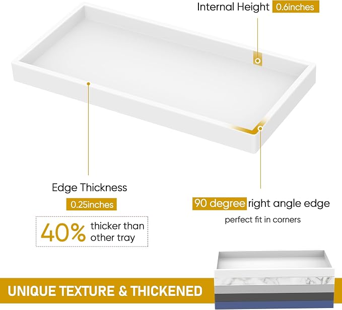 Bathroom Counter Tray, EG-SIPRO High-Grade Thickened Silicone Bathroom Vanity - Image 4