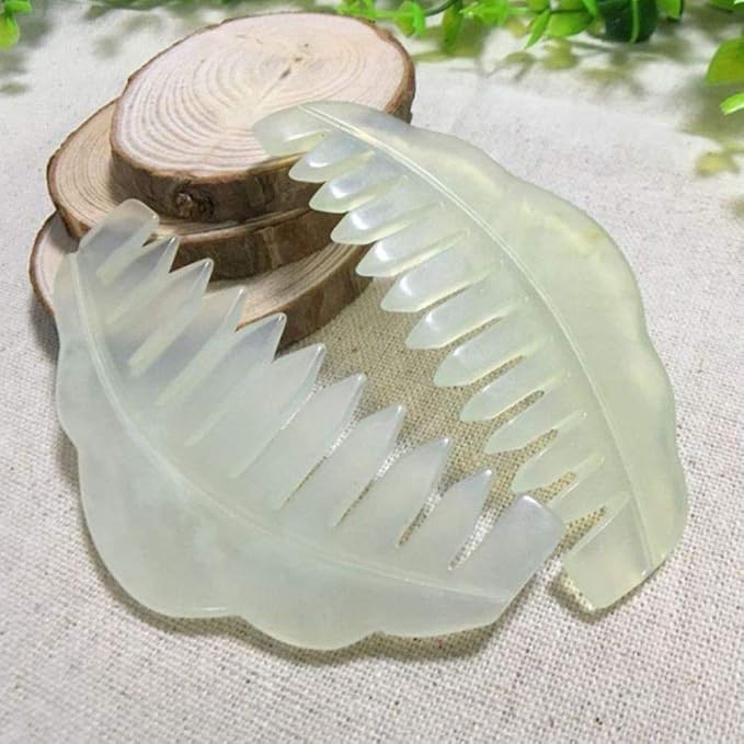 2pcs Jade Head Therapy Massage Comb, Hair Comb Scalp Massager, Jade Massager - Image 3