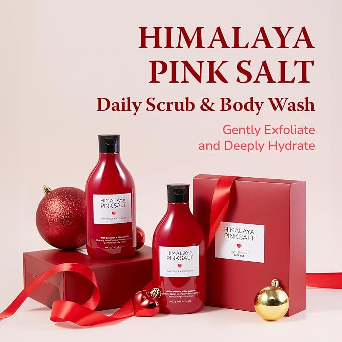 HIMALAYA PINKSALT Daily Scrub Body Wash Love Edition Gift Set – Exfoliating - Image 7