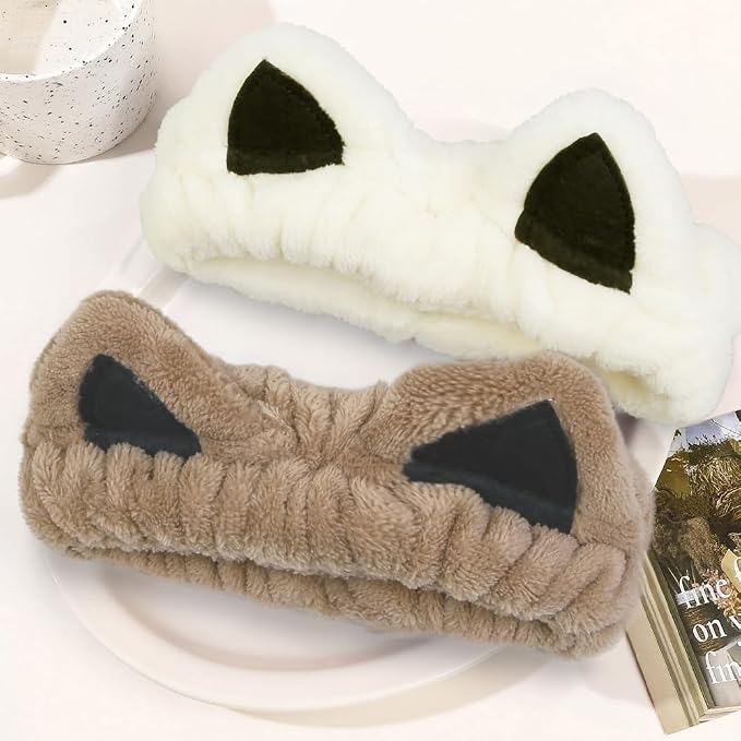 Huachi 2 Packs Cute Cat Spa Headband - Image 4