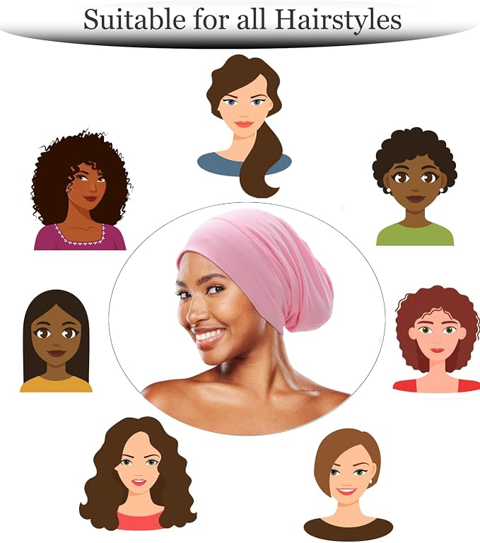 Sleep Cap Bonnet for Sleeping Black Women, Adjustable Cooling Ice Silk Lined - Image 6
