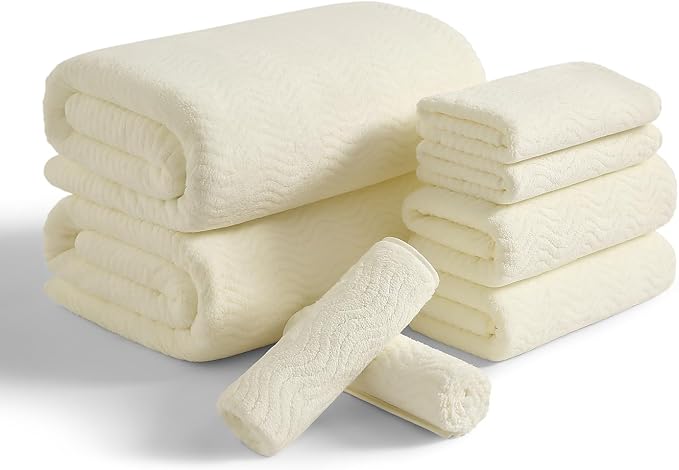 8 Piece Bath Towel Set |2 Oversized Large Bath Sheet, 2 Hand Towels, 4 by JessyHome