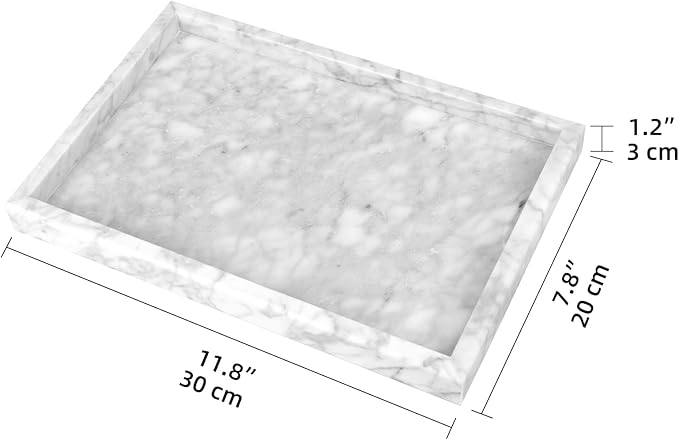 Marble Bathroom Vanity Tray, Natural Luxury Vanity Home Kitchen Bathroom Table - Image 2