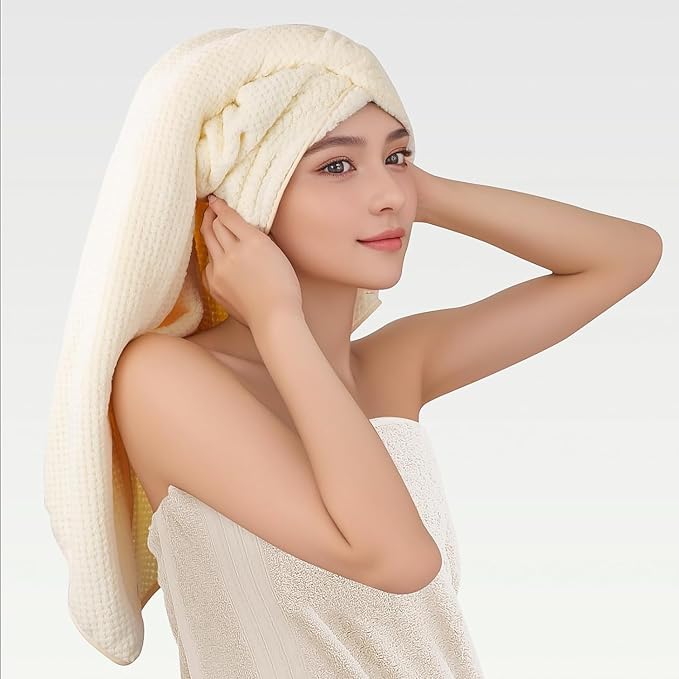 2 Pack Bath Towel Set, Waffle Bath Towel Set, Microfiber Super Soft Highly - Image 8