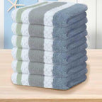 Waffle Washcloths for Bathroom, Striped Wash Cloths 6 Pack 13"x13" by VOOVAMOVAS