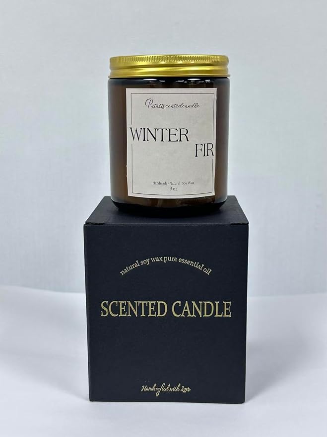 Fir Scented Candles for Home, Natural Soy Wax Aromatherapy Non Toxic Winter Fir - Image 2