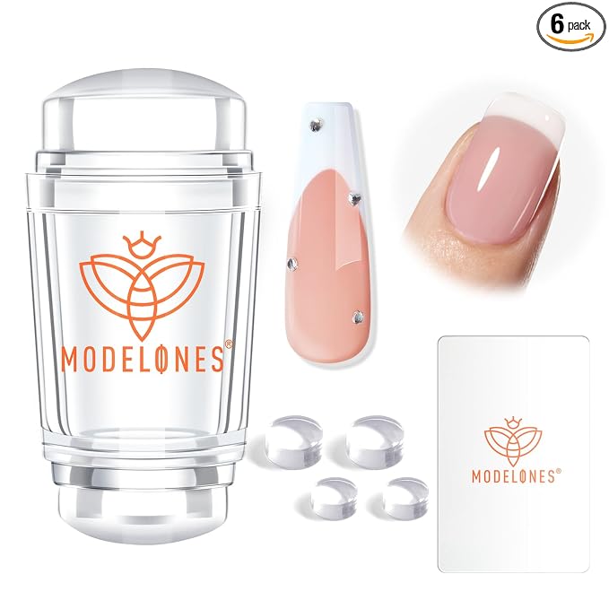 modelones French Tip Tool- 6 Pcs Nail Stamp French Manicure Kit Suitable by MODELONES