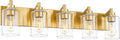 5-Light Bathroom Light Fixtures, 30 Inch Brushed Gold Vanity Light by Metwet