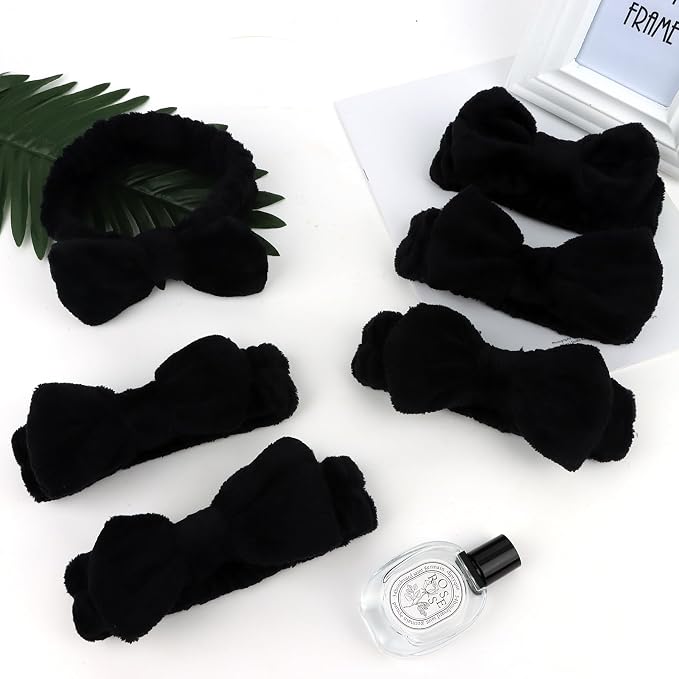 Casoty 12 Pcs Black Spa Headbands, Hair Holder - Image 8