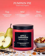 Apple Cinnamon Home Scented Candles, 13oz Organic Soy Wax, 76-Hour Clean Burning - Image 2