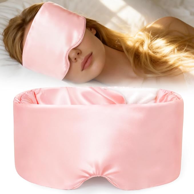 Weighted Eye Mask for Sleeping, Soft Minky Sleep Mask for Side Sleeper by Akakios