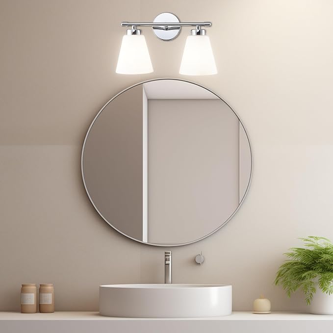Hamilyeah Modern Chrome Bathroom Vanity Light Fixture Over Mirror, 2 Light - Image 7