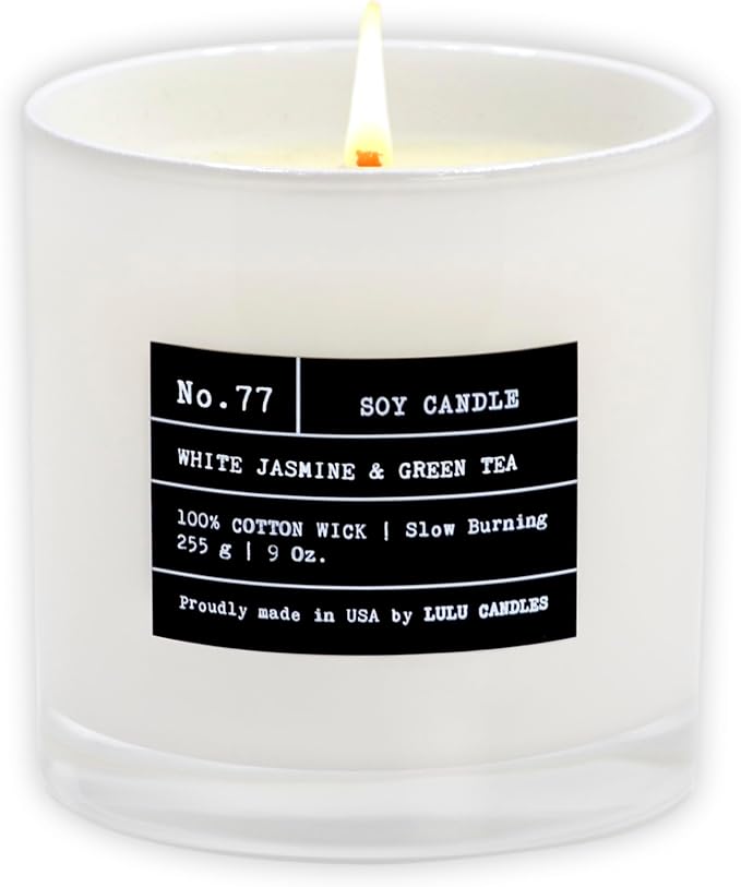 Lulu Candles | White Jasmine & Green Tea | Luxury Scented Soy Jar Candle | Hand - Image 2