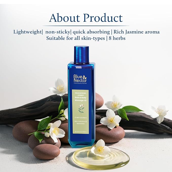 Blue Nectar Sensuous Jasmine Body Massage Oil - Image 7