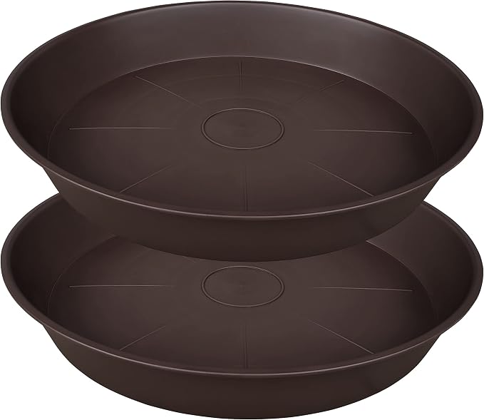 2 Pack of 20 22 inch Plant Saucer, 3.6" Depth Tray, Large Deep Heavy Duty by Bleuhome